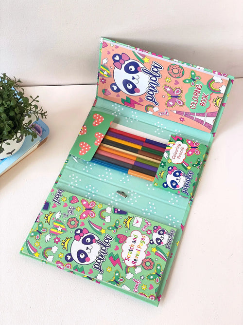 2 in 1 scratch & colouring book